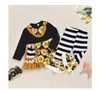 2pcs Set Fashion Autumn Toddler Newborn Kids Baby Girl Sunflower Off Shoulder Crop Tops Shorts Long Sleeves Outfits Cute Clothes H2072277