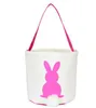 Easter Rabbit Basket Easter Bunny Bags Rabbit Printed Canvas Tote Bag Egg Candies Baskets 4 Colors3771699