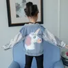 Unicorn Kız Ceketler Payet Kovboy Stil Gençler Dış Giyim nakış Moda Kız ceket Çocuk Giyim Çocuk Jean Ceket