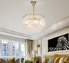 Modern Luxury tubo do metal do ouro de vidro curvada Pendant Chandelier Sala de jantar Tabela de suspensão luminária Suspensão Luminaire Lamp MYY