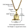 Collier pendentif Mr President en or 18 carats 316L pendentif en acier inoxydable collier tête Sculpture pendentif 24 pouces chaîne cubaine