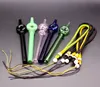 Pipes à fumer en verre Pyrex multicolore avec accrocher une seringue à corde, tuyau de brûleur à mazout de 5 couleurs, Type droit