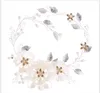 Bridal handmade pearl tiara white pearl leaf wedding dress accessory hair band