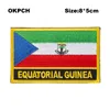 Free Shipping 8*5cm Equatorial Guinea Shape Mexico Flag Embroidery Iron on Patch PT0047-R