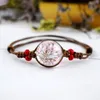 Gros-Romantique Femmes Fleurs Sèches Boule De Verre Transparent Pendentif Bracelets Cadeau Bracelet De Fleurs Séchées