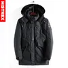 Histrex Men Parkas Zimowa Kurtka Futro Z Kapturem Płaszcz Długa Kurtka Męska Parka Wyściełana Gruba Płaszcz Wina Armii Plus Size 3XL 4XL HP3DF #