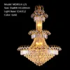 ロビー階段MD8514のためのモダンな大きいホテル銀のクリスタルシャンデリアの照明器具の金または銀の光沢のぶら下げライト