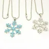 Strass flocon de neige pendentif déclaration collier cristal dessin animé collier pour enfants enfants film bijoux de haute qualité