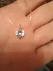 Collana con lacrima di sirena Ciondolo in meteorite Linea di pesca trasparente Catena di clavicola per gioielli di moda da donna invisibile