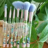 Tamax 7pcs Crystal Makeup Brush sets Mermaid Unicorn Glitter blink Concealer Make up Brush Powder liquid Blusher Shading Eyeshadow maquiagem