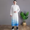 Tradicional cuello mandarín chino Tang traje de Hanfu larga túnica clásico cheongsam vestido para los hombres de la película de televisión Kung Fu desgaste de la etapa Cosplay