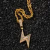 Collier pour hommes Sliver Gold Lightning Chain Zircon Iced Pendants Hip Hop Jewelry Rap Style Pendant Creative 6525278