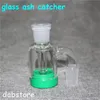 Narguilés Mini récupérateur de cendres en verre de 3,2 pouces avec récipient en silicone de 7 ml 14 mm 18 mm d'épaisseur Pyrex Ashcatcher Bong Pipes à eau pour fumer