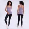 Kvinnor Sexig Open Back Hylla Bra B / C Koppar Strappy Back ActiveWear Workout Compression Tops Kläder Racerback Tank Top för att köra Yoga