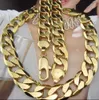 115g HEAVY 12 5MM 18K Gold Filled Bracelet Collier 22 Chaîne Set314h