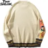 2019 Men Hip Hop Sweater Pullover Streetwear Van Gogh Painting Embroidery Knitted Sweater Retro Vintage Autumn Sweaters CottonMX190926