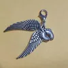 50 stcs Fashion vintage Angel Wings Baby Footprint Clip Floating Locket Charms Hangers voor armbandjuwelenaccessoires A2575901936