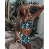 High Waist Bikini Set 2019 mujer Push Up Bandage Bikini Swimwear Women Floral Two Pieces Swimsuit Strappy biquinitraje de baño