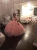 Abito da ballo rosa Abiti da ragazza di fiori per matrimonio con spalle scoperte D Abiti da spettacolo per bambini con applicazioni floreali Tulle Abito da ballo per bambini sress