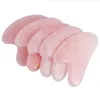 Natural Rose Quartz Gua Sha Board Pink Jade Stone Body Facial Eye Scraping Plate Acupuncture Massage Relaxation Health Care LX6919