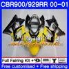 Body For HONDA CBR900 RR CBR 929 RR CBR 900RR CBR929RR 00 01 50HM.152 CBR 929RR CBR900RR CBR929 RR 2000 2001 Fairing kit Repsol White silver