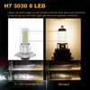 2x H7 3030 LED العلوي العلوي عالية منخفضة شعاع لمبة كيت 6000 كيلو أبيض 55W 6000LM الضباب الضباب