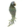 20st Vintage Elegant Green Parrot Brooches Rhinestone Crystal Animal Bird Brooch Pin
