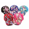 Impresión floral gorra de béisbol Cola de caballo lona de la manera de la flor de Sun del acoplamiento sombrero al aire libre del verano de las mujeres el viaje de camping protector solar sombrero 20pcs TTA908