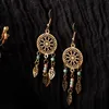 Boucles d'oreilles pendantes ethniques Vintage en feuille d'or pour femmes, bijoux d'anniversaire à la mode, accessoires d'ornements GB902