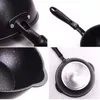 Thickened Bottom Medical Stone Frying Pan Multifunction Non-stick Pans Deep Nougat Pot Big Mouth Wok Pan with Glass Cover Cooking Tools