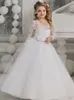 2020 Beach Flower Girl Abiti Bianco Avorio Boho First Comunione Dress per bambina Abito da sposa per bambini a maniche lunghe