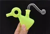 Bolso mini copo Verde luminosos pequenos bongos Tubos De Água de Vidro Pirex Água Bongos com 10mm fêmea Conjunta Copo Bong dab rig Plataformas de Petróleo