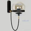 Glass globe Wall Lamp Modern light Metal glass ball Wall sconce Iron wall lighting light smoke glass shade bronze black color body2441963