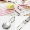 Lightweight Flatware Spoons Outdoor Stainless Steel Folding Fork Cutlery Portable Picnic Tableware Camping Foldable Knife Spoons DH1290