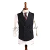 Black Polyester Tweed Vests Slim Mens Suit Quested Idsate Wool Prom Tuxedo Men Men свадебное жилет Мужское платье с полосатым жилетом G294F