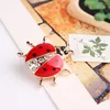 Gold Crystal ladybird Brooch Pins Enamel Insect Brooches Pin Corsage Fashion Jewelry for Men Women Gift