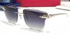 Novo design de moda óculos de sol PANTHERE 1192 quadrado sem moldura de cristal corte lente quadro animal metal templos popular estilo retro uv4005859994