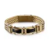 13MM Hiphop Men Gold Stainless Steel Mesh Biker Bracelet Jewelry Punk Male Curb Chain Bracelets With Magnet Clasp