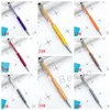 Fin Crystal Ballpoint Pen Fashion Creative Stylus Touch Pen för att skriva Stationery Office School Ballpen Black Ballpoint Pens DBC BH2715