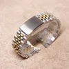 Silber Gelbgold Edelstahl -Uhrenband -Armbänder gebogen