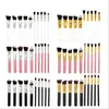 10PCS Makeup Borstar Set Trä Make Up Brush för ansikte / Ögonbryn / Cheep / LP / Concealer Makeup Kits 6 Typ