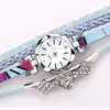 NUEVA pulsera de cristal mujeres Simpe Wrap Relojes Cordeles relojes de cuarzo del análogo de 6 colores para eligen reloj Accesorios