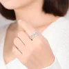 Vecalon Flower shape 925 Sterling Silver Promise ring Diamond Cz Engagement wedding Band rings for women Bridal Finger jewelry