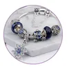 Bracciale con ciondoli cielo stella blu moda per braccialetti con gocce di zucca di neve di Natale gioielli fai da te perline di vetro a mano