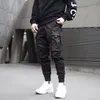 Septhydrogen marque 2019 hommes rubans bloc noir poche Cargo pantalon Harem Joggers Harajuku pantalon de survêtement Hip Hop tatical pantalon