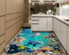 Self Adhesive 3d Floor Wallpaper Mermaid and Dolphin Underwater World Digital Printing HD Decorative 3D Floor Wallpaper