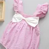Summer Striped Baby Girls Clothes Body senza maniche in cotone per ragazzi e ragazze con vestiti per bambini Bow Shippment gratuito
