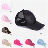 Дети Блеск хвостик Болл Cap пришивания Бейсбол Hat Plain Visor Caps Девушка Messy Bun летние шапки Регулируемое Hip Hop SNAPBACK 100pc GGA3536