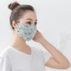 US STOCK Summer Women Scarf Face Mask 27 Styles Silk Chiffon Handkerchief Outdoor Windproof Half Face Dust-proof Sunshade Masks