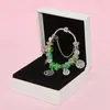 Nouveau Charme Vigoureux Bracelet Perlé Vert Designer De Luxe 9 Argent Plaqué Mode avec boîte pour Pandora DIY Smart Tree Coin Pendentif Bracelet